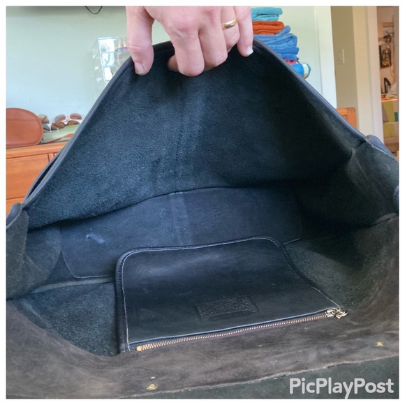 RARE Vintage 80’s Collector Condition Coach Courier Bag # 9800 in Black Leather. - Picture 12 of 16